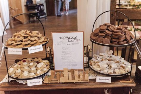 Cookie tables, a Pittsburgh wedding tradition, are popping up at Lancaster County weddings [tips, recipes] | Food | lancasteronline.com Cookies For Weddings, Cookie Tables, Pittsburgh Wedding Cookie Table, Cookie Table Wedding, Wedding Cookie Table, Spring Wedding Outfit, Wedding Cookie, Cookie Table, Kitchen Skills