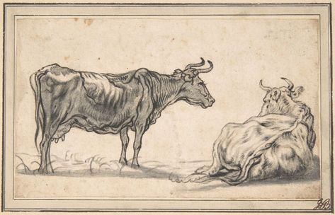 Aelbert Cuyp | Study of Two Cows | The Met Aelbert Cuyp, Two Cows, Baroque Painting, Baroque Art, Cow Art, Dutch Artists, Oil Painting Reproductions, Historical Characters, Painting Reproductions