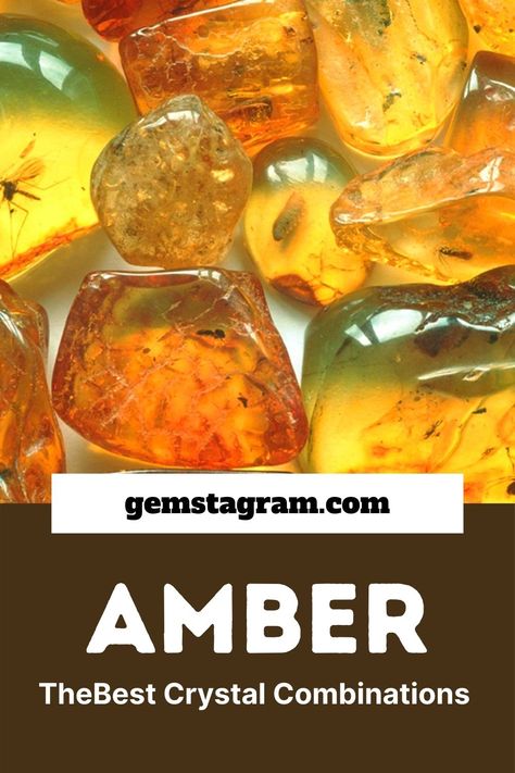 Amber is a healing, cheerful, protective, wise, and warm crystal whose energy will be enhanced when combined with other crystals. #CrystalCombinations #Amber List Of Crystals, Crystal Combinations, Amber Gemstone, Amber Crystal, Natural Healing, Crystals And Gemstones, The List, Stones And Crystals, Crystal Healing