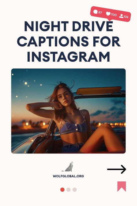 An image promoting night drive Instagram captions with a woman sitting in a car.
A checklist of night travel experiences with related emojis on a promotional graphic.
A smiling young woman using a laptop with graphics for Instagram engagement and likes. Espresso Martini Captions, Espresso Martini Captions Instagram, Martini Captions Instagram, Bar Pics, Hair Captions, Instagram Boost, Coffee Puns, Sun Quotes, Selfie Captions