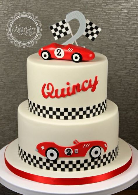 Birthday Cake Race Car, Race Theme Birthday Cake, Simple Car Birthday Cake, Two Fast Birthday Cake Buttercream, Two Fast Car Cake, Racing Car Theme Cake, First Birthday Race Car Cake, Vintage Race Car Birthday Cake, Two Fast Too Curious Birthday Cake