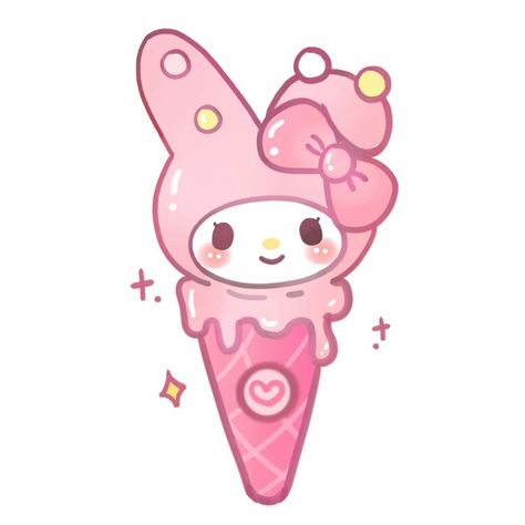 My Melody And Kuromi Drawing, My Melody Drawing, My Melody Pfp, My Melody Stickers, Sanrio Melody, Anime Sanrio, Images Hello Kitty, Charmmy Kitty, Cute Easy Doodles