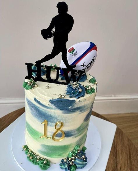 Rugby Cakes For Men, Rugby Themed Cakes, Rugby Cakes For Boys, Rugby Cake Ideas, Rugby Birthday Cake, Music Cake Ideas, Boys 16th Birthday Cake, Couple Snaps, 50th Birthday Cakes For Men