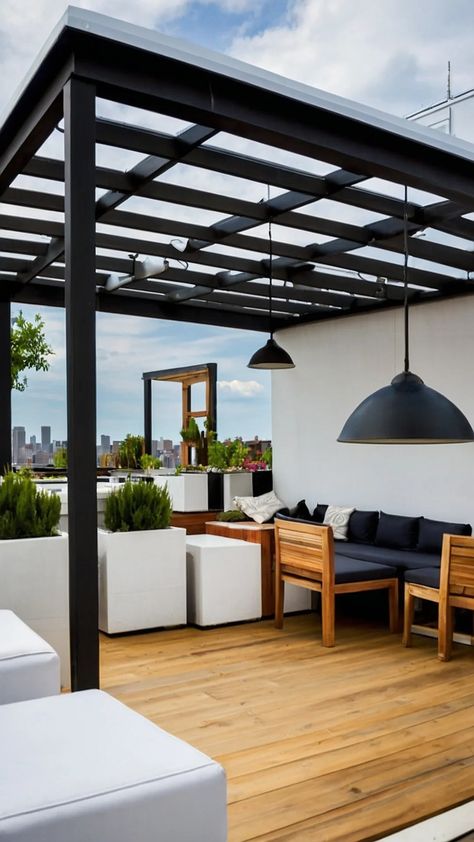 Transform Your Space: 14 Stunning Roof Deck Ideas for Every Lifestyle 39 Balcony Roof Ideas, Roof Deck Ideas, Small Deck Ideas, Home Rooftop, Roof Terrace Design, Terrace Garden Ideas, Rooftop Patio Design, Luxury Lounge, Nyc Rooftop