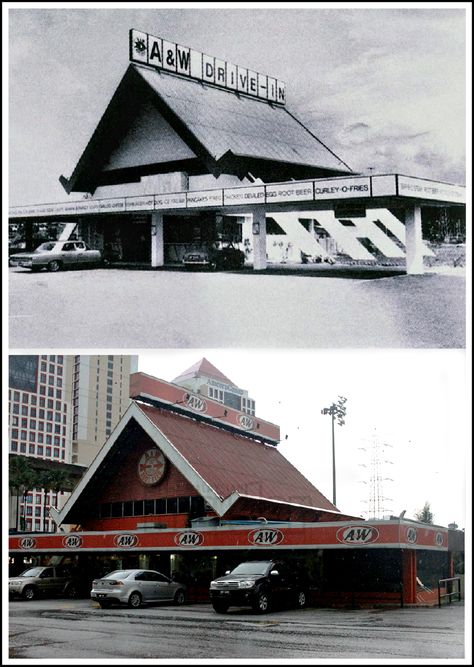 Then & Now - The iconic A&W restaurant in Lorong Sultan, Petaling Jaya, where many come to this 4-hour fastfood outlet for their pints of rootbeer and coney dogs while reminiscing their childhood memories there. Despite plans in place to tear down the iconic landmark, it still stands for now. Coney Dogs, Offices Ideas, History Of Malaysia, Coney Dog, Independence Day Poster, A&w Root Beer, Nostalgic Images, Petaling Jaya, Hobbies That Make Money