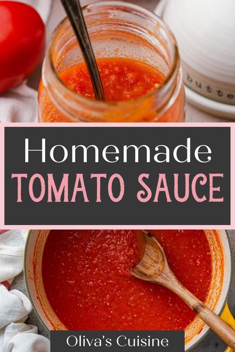 Basic Tomato Sauce Recipe, Basic Tomato Sauce, How To Make Tomato Sauce, Fresh Tomato Sauce Recipe, Easy Tomato Sauce, Recipes Italian, Fresh Tomato Sauce, Tomato Sauce Recipe, Garlic Olive Oil