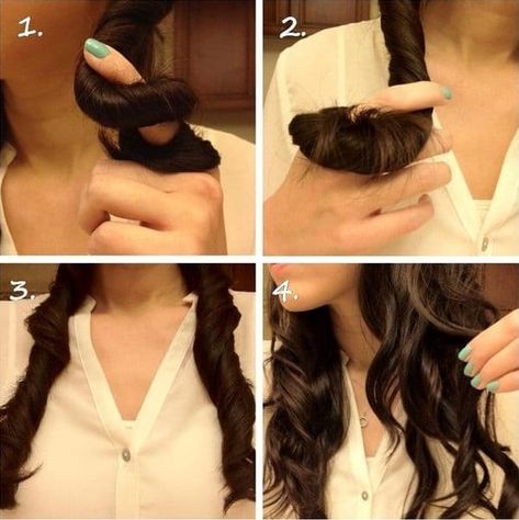 How to Curl Hair Without Heat In 5 Minutes – HairstyleCamp To Curl Hair Without Heat, Curl Hair Overnight, Curl Your Hair Without Heat, Curl Hair Without Heat, Curlers For Short Hair, How To Curl Hair, Curls Without Heat, Curly Hair Overnight, Straightening Natural Hair