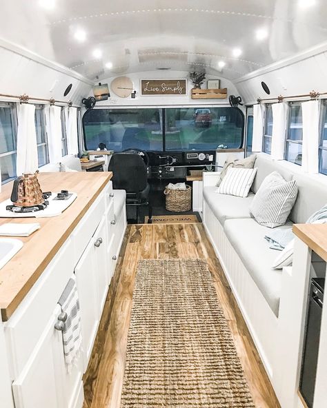 Do you love looking at RV renovation ideas as much as we do? Enjoy browsing through these 15 Instagram accounts who share amazing RV renovation pics. Rv Renovation Ideas, Skoolie Living, Bus Remodel, House Bus, School Bus Tiny House, School Bus Camper, School Bus House, Converted School Bus, Bus Living