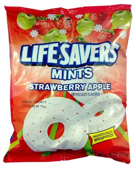 Lifesavers - Mints Bag Strawberry-Apple Lifesavers Gummies, Lifesaver Mints, Bag Of Cheetos, Lifesaver Candy, Strawberry Cheesecake Ice Cream, American Candy, Mint Bag, Cherry Lemonade, Breath Mints