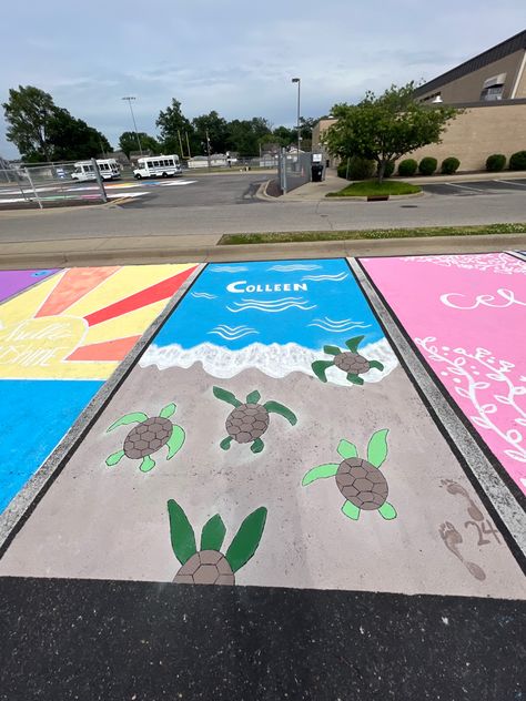 Dory Senior Parking Spot, Beach Theme Senior Parking Spot, Moana Parking Spot, Senior Parking Spaces Beach Theme, Ocean Senior Parking Spot, Beach Senior Parking Spot, Senior Parking Spot Ideas Funny, Cute Parking Spot Painting Ideas, Senior Parking Spaces Funny