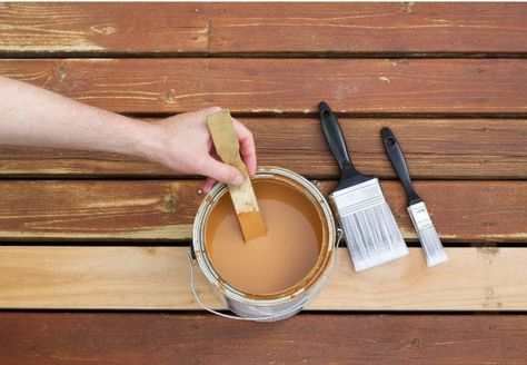 7 Steps for Staining Pressure Treated Wood (the Correct Way) Staining Pressure Treated Wood, Deck Stain Colors, Cedar Stain, How To Waterproof Wood, Lime Paint, Bob Vila, Pressure Treated Wood, Staining Deck, Paint Thinner