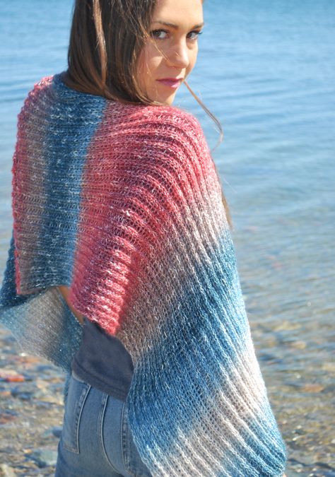 Moonstone Shawl « KB Looms Blog Loom Knitting Patterns Free Scarves & Shawls, Loom Knit Shrug, Circle Loom Projects, Loom Knit Shawl, Loom Knitting Patterns Free, Yarn Loom, Sock Loom, Loom Knitting Pattern, Afghan Loom