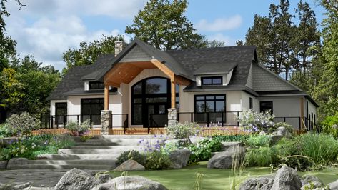 Beaver Homes and Cottages - Cariboo SC Beaver Homes And Cottages, Beaver Homes, Bungalow Ideas, Permanent Residence, Walkout Basement, Virtual Design, Front Elevation, New House Plans, Screened Porch