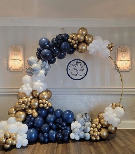 Blue Balloon Garland Backdrop, Dad Birthday Decoration Ideas, Shower Balloon Ideas, Baby Shower Balloon Ideas, Balloon Decorations Wedding, Balloon Ceiling Decorations, Balon Garland, Balloon Decor Ideas, Balloon Decoration Ideas