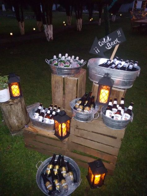 Birthday Party Ideas 40 For Men, Backyard 40th Birthday Party Ideas For Men, Male Themed Birthday Party, 60th Bday Party Ideas Decorations, Pub Themed Party Decor, 30th Country Birthday Party, 40th Birthday Country Theme, Rustic Bday Party Decor, Country 40th Birthday Party Ideas