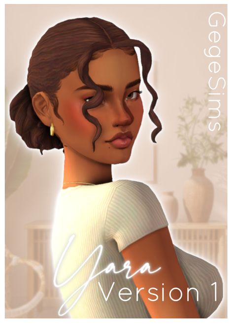 GegeSims - Yara Hair The Sims 4 Create a Sim - CurseForge Hair The Sims 4, Sims 4 Curly Hair, Curly Hair Baby, Curly Hair Up, Sims 4 Black Hair, The Sims 4 Pc, Curly Bun, Pelo Sims, Sims 4 Mm Cc