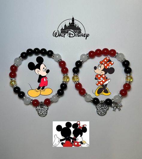 This is a custom order, but I just had to share it with you guys! Should I make Mickey and Minnie matching bracelets available? • • • • • • • • • #bracelets #disney #braceletlover #braceletoftheday #jewelry #mickey #explore #instagood #explorepage+ #viral #mickeymouse #minniemouse #mickeyandminnie #disneyadult #disneychannel #waltdisney #waltdisneyworld #disneyworld #matchingbracelets #bracelets Minnie Mouse Bracelet, Mickey Mouse Bracelet, Making Bracelets With Beads, Making Bracelets, Handmade Jewelry Tutorials, Bracelet Ideas, Mickey And Minnie, Bead Bracelets, Matching Bracelets