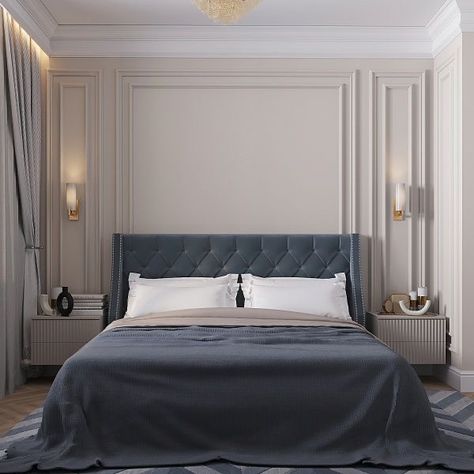 Neoclassical Bedroom, Living Room Panelling, Luxury Room Bedroom, Bedroom Interior Design Luxury, Home Door Design, Bedding Inspiration, Modern Bedroom Interior, Luxury Bedroom Design, Luxury Bedroom Master