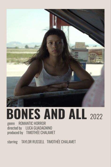 bones and all 2022 polaroid poster Bones And All Polaroid, Bones And All Movie Poster, Bones And All Poster, Bones And All Aesthetic, Movies Minimalist, Cinematic Masterpieces, Alternative Posters, Bones And All, 80s Movie Posters