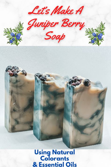 Making a festive wintery cold process soap using natural colorants and essential oils. Full recipe included. #coldprocesssoap #soap #soapmaking #soapmakingforbeginners #theoilylife #essentialoilblends Juniper Berry Soap Recipe, Winter Cold Process Soap Recipes, Christmas Cold Process Soap, Cold Press Soap Recipes, Homemade Cold Process Soap, Natural Colorants, Cold Process Soap Recipes, Soap Recipe, Homemade Soap Recipes