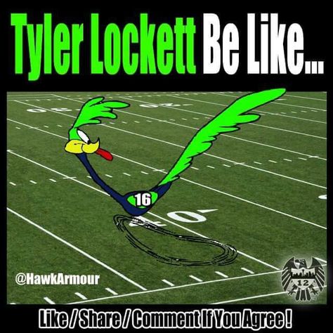 Tyler Lockett Seahawks Cake, Seahawks Funny, Seahawks Memes, Seahawks Outfits, Sports Joke, Nfl Funny, Tyler Lockett, Legion Of Boom, Seattle Seahawks Football