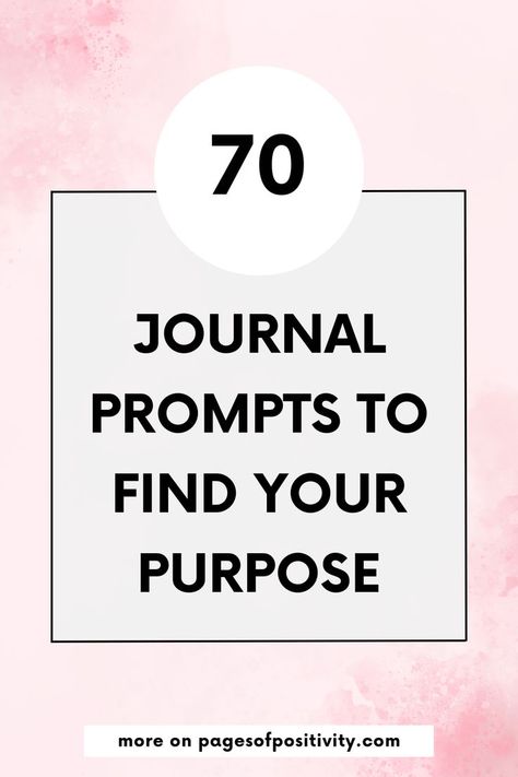 a pin that says in a large font Journal Prompts to Find Your Purpose Reflective Journal Prompts, Growth Journal Prompts, Journal Ideas For Beginners, Personal Growth Journal, Evening Reflection, Find Your Purpose In Life, Journal Prompts For Adults, Growth Journal, Finding Your Purpose