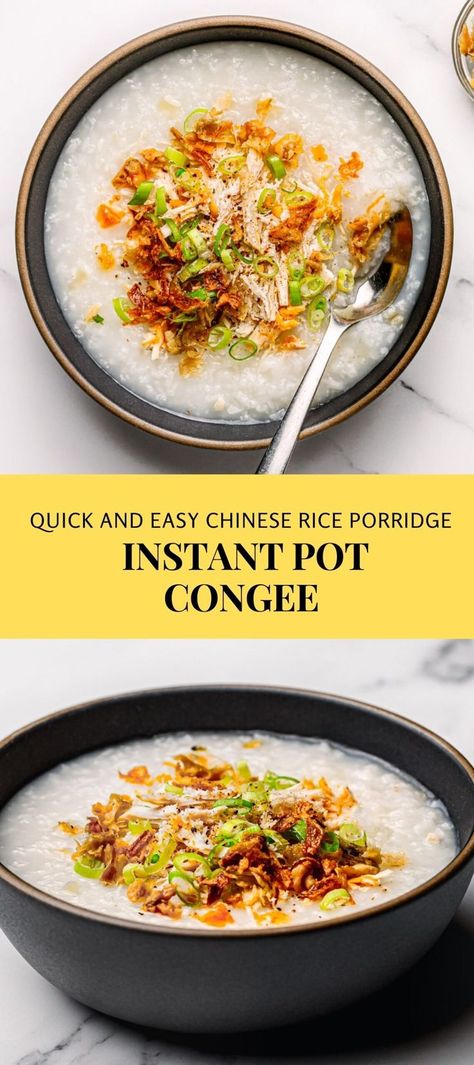 Congee Recipe Breakfast, Easy Congee Recipe, Turkey Congee, Instant Pot Congee, Congee Recipe, Chicory Recipe, Pot Recipes Healthy, Fantastic Recipes, Chinese Rice