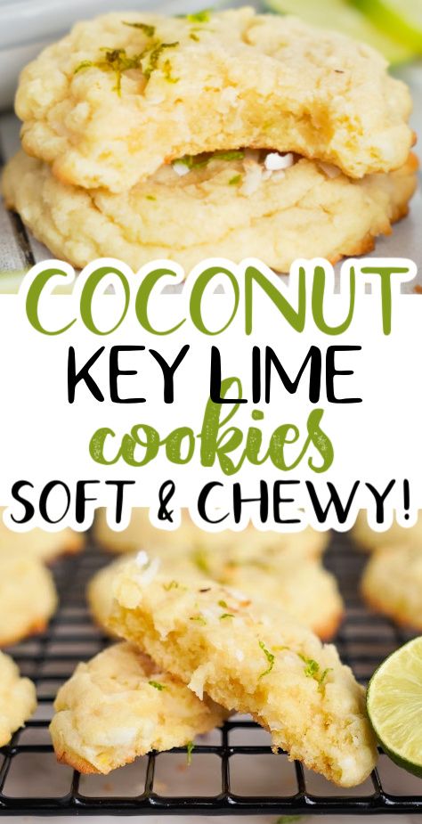 Key Lime Cookie Recipe, Coconut Lime Recipes, Cookies Soft And Chewy, Key Lime Cookies, Key Lime Desserts, Macadamia Cookies, Lime Cookies, Lime Desserts, Citrus Recipes