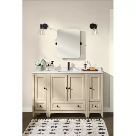 Bathroom Vanity Color Ideas Paint, Best Paint Colors For Bathroom, Beige Vanity Bathroom, Vanity Paint Colors, Bathroom Vanity Paint Colors, Bathroom Vanity Paint, Paint Colors For Bathroom, Cream Colored Bathrooms, Tan Bathroom