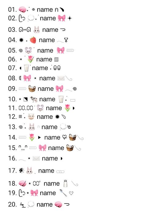 Cute Emoji Combinations, Cool Text Symbols, Cute Bios, Name Symbols, Cute Text Symbols, Emoji Combinations, Emoji For Instagram, Text Symbols, Aesthetic Names