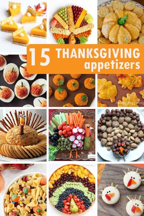 15 FUN THANKSGIVING APPETIZERS and snacks. Creative ideas for turkey, pumpkin, and fall-themed snacks and appetizers to start your holiday. Thanksgiving Snacks Appetizers, Thanksgiving Apps, Thanksgiving Fruit, Themed Snacks, Thanksgiving Appetizers Easy, Thanksgiving Snacks, Thanksgiving Appetizer Recipes, Turkey Pumpkin, Thanksgiving Dinner Recipes