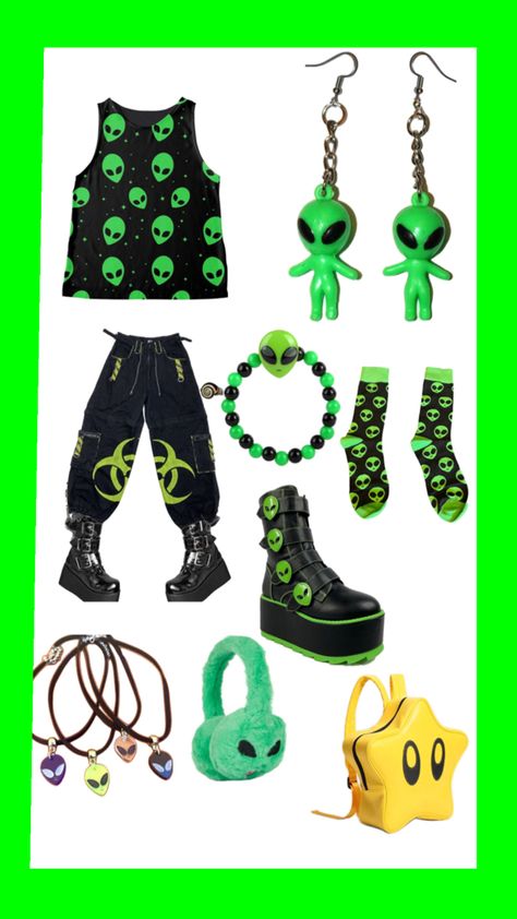 #aliencore #alienkin #otherkin #therian Alien Pictures, Silly Clothes, Space Themed Room, Alien Drawings, Scene Outfits, Scene Fashion, Gothic Outfits, Really Cute Outfits, Room Themes