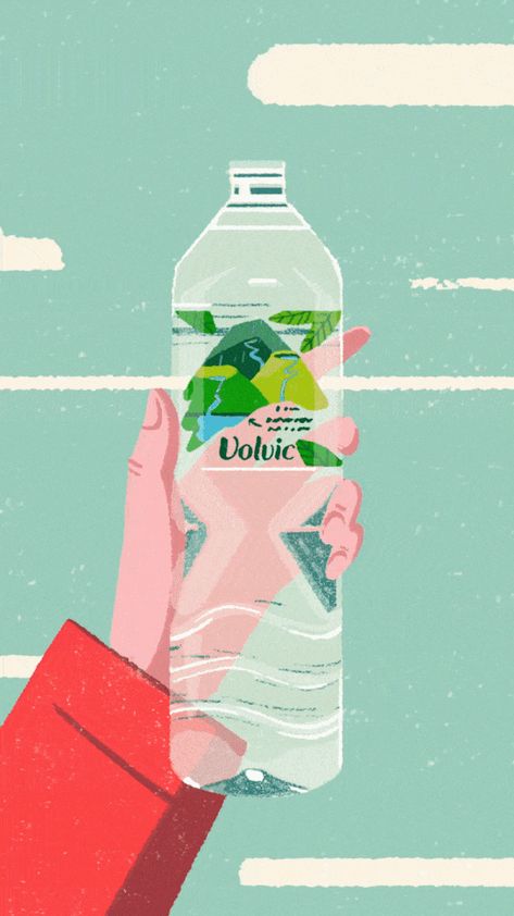 Motion Graphic Illustration, Motion Graphics Commercial, Motion Graphics Illustration, Water Illustration Design, Food Motion Graphics, Watercolor Animation, Yukai Du, Water Animation, Motion Illustration