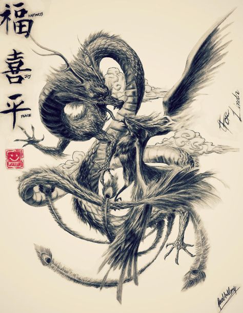 Tato Phoenix, Japanese Phoenix Tattoo, Phoenix Dragon, Chinese Dragon Tattoos, Kunst Tattoos, Phoenix Tattoo Design, Japanese Dragon Tattoos, Samurai Artwork, Phoenix Art