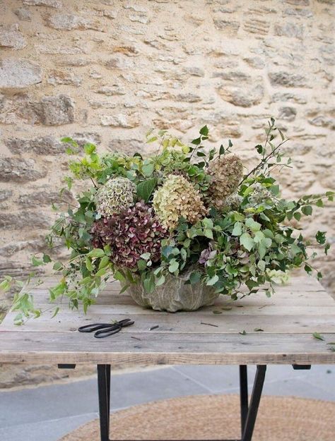 Dry Hydrangea Arrangements, Hydrangea Design, Philippa Craddock, Hydrangea Flower Arrangements, Bouquet Champetre, Fall Hydrangea, Hydrangea Centerpiece, Hydrangea Arrangements, Dried Hydrangeas