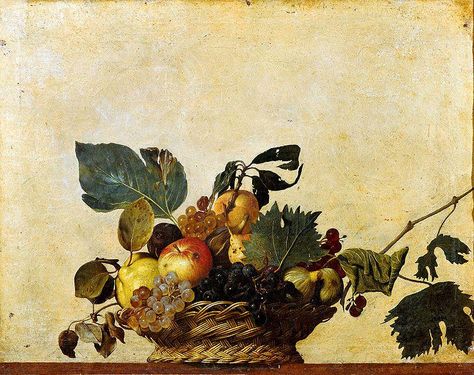 Michelangelo Caravaggio, Caravaggio Paintings, Basket Of Fruit, Baroque Painting, Amazing Artwork, Caravaggio, Chiaroscuro, Fruit Basket, Still Life Painting