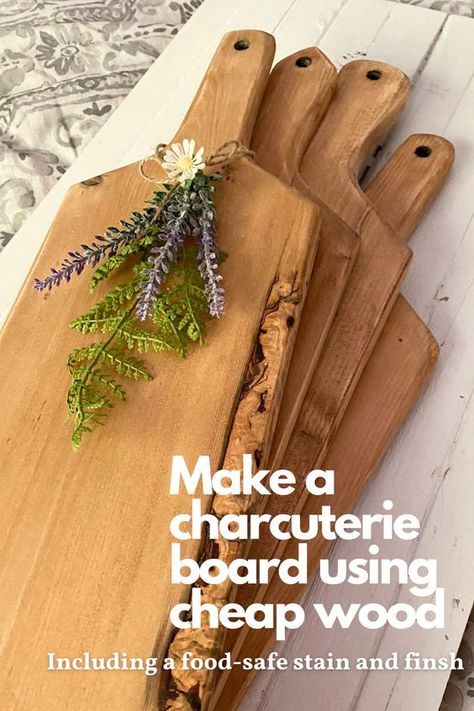 How To Seal Wood For Charcuterie Board, Cheese Board Woodworking, Diy Charcuterie Board Pattern, Diy Food Safe Charcuterie Board, How To Seal Wood For Food Use, How To Make A Board For Charcuterie, Trays Diy Ideas, Build Charcuterie Board Wood, Chauterrie Boards Diy