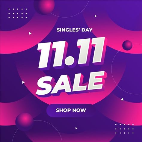 Abstract gradient singles' day | Free Vector #Freepik #freevector #sale #abstract #chinese #happy Abstract Gradient, Double Dates, Golden Design, Social Media Images, Colourful Balloons, Media Images, Holiday Illustrations, Singles Day, Holiday Sales