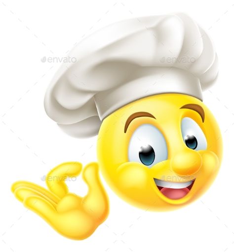 Chef Cook Emoji Emoticon by Krisdog An emoji emoticon smiley face character dressed as a chef with a cooks hat giving a perfect or okay sign with his hand Emoji Balloon, Emoticon Faces, Images Emoji, Emoji Characters, Love Smiley, Emoticons Emojis, Emoji Symbols, Funny Emoji Faces, Animated Emoticons