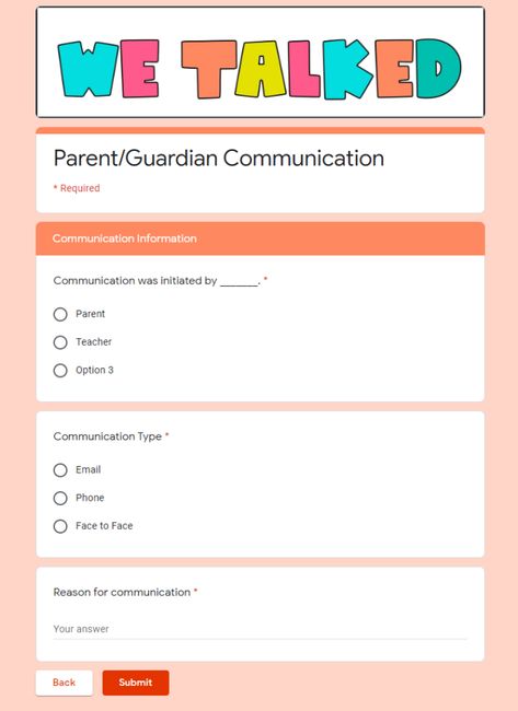 Parent Communication Log Free Printable, Parent Contact Form, Parent Contact Log, Parent Communication Log, Parent Contact, Sped Classroom, Teaching Third Grade, Classroom Behavior Management, Google Form