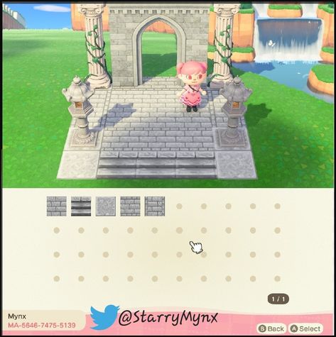 ACNH Grey Brick Path design to match the castle or light grey items in game. Created by me! Acnh Gray Brick Path Code, Acnh Gray Stone Path, Light Stone Path Acnh, Acnh Lavender Path, Rock Path Acnh Code, Acnh Grey Brick Path Code, Acnh Castle Path Codes, Acnh Castle Floor Code, Acnh Castle Design Codes