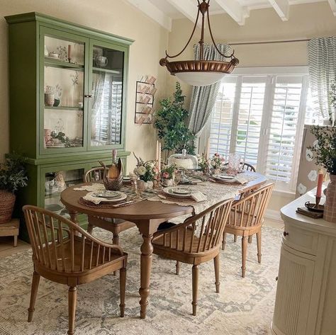 Ballard Designs Ballard Designs Dining, Dining Room With Hutch, Green China Cabinet, Coastal Dining Room, Cabinet Dining Room, Room Idea, Furniture Stores, French Country Style, Easter Sunday