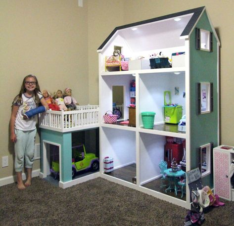 My Life Doll House Diy, Doll House For 18inch Dolls Diy, American Doll House, Ag Doll House, American Girl House, Barbie Houses, American Girl Doll Room, American Girl Dollhouse, Girls Furniture