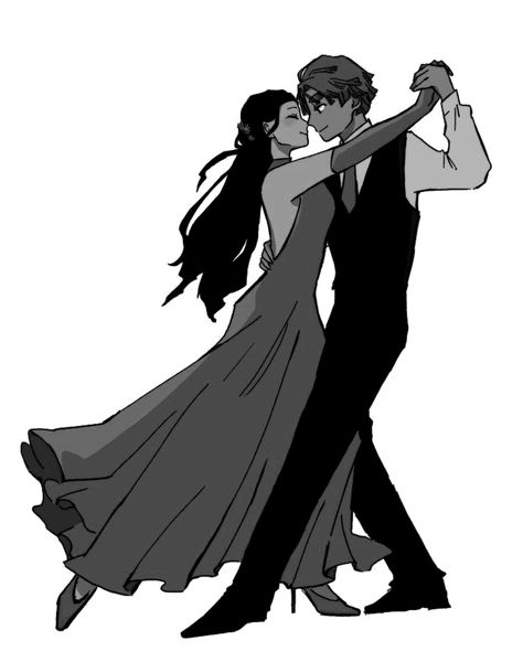 Kilo and Maya slow dancing 2 People Dancing Drawing Reference, Dancing Concept Art, Art Reference Poses Couple Dancing, Dance Drawing Reference Couple, Ballroom Dance Pose Reference, Enemies To Lovers Art Poses, Character Dancing Poses, Formal Pose Reference Drawing, Duo Poses Male And Female