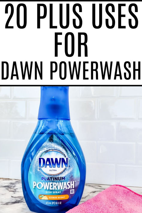 Learn how to make your own Dawn Powerwash Spray plus over 20 different ways to use it outside of cleaning your dirty dishes. Cleaning With Dawn Powerwash, Dawn Powerwash Uses, Dawn Powerwash Diy, How To Make Dawn Powerwash Refill, Diy Powerwash Dish Spray, Make Your Own Dawn Powerwash, Diy Dawn Powerwash Dish Spray, Dawn Dish Soap Hacks, Diy Dawn Dish Soap