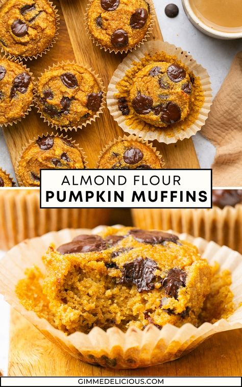 If you’re a fan of pumpkin-flavored treats, you will enjoy these Almond Flour Pumpkin Muffins. They're moist and packed with pumpkin spice and maple flavor. They make the perfect healthy treat or breakfast! Whole30 Pumpkin Muffins, Pumpkin Recipes With Almond Flour, Pumpkin Protein Muffins Almond Flour, Low Carb High Protein Pumpkin Muffins, Pumpkin Oat Flour Muffins, Zucchini Muffins With Almond Flour, Almond Pumpkin Muffins, Healthy Pumpkin Muffins Almond Flour, Almond Flour Applesauce Muffins