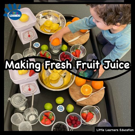 Tuff Spot, Tuff Tray Activities for Toddlers & Pre-Schoolers Fruit Eyfs Activities, Fruit Juice Bar, Ece Resources, Sunflower Room, Sensory Tray, Nursery Planning, Healthy Bodies, Tuff Spot, Kindergarten Prep