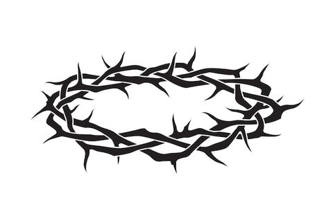 Crown Of Thorns Drawing Simple, Crown Of Thorns Aesthetic, Tattoo Chart, Thorn Tattoo, Jesus Crown, Cross Silhouette, Jesus Graphic, Crown Tattoo Design, Jesus Tattoo