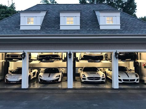 283 Likes, 7 Comments - Sergio (@aimotorsports) on Instagram: “Name those cars...” Mansion Homes, Garage Designs, Big Garage, Garage Design Interior, Auto Garage, Luxury Car Garage, Manifest Destiny, Dream Car Garage, Auto Shop