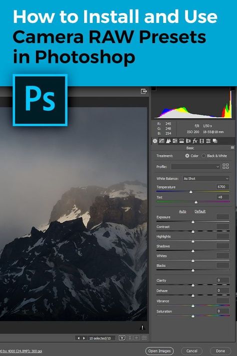 Do you want to install and use Adobe Camera Raw presets on your Windows or Mac computer? With the new .XMP format, Adobe now allows you to use presets directly in ACR (version 10.3 or newer) Photoshop Keyboard, Editing Resources, Nature Photography Tips, Professional Lightroom Presets, Landscape Photography Tips, Photography Tools, Photo Editing Photoshop, Mac Computer, Camera Raw